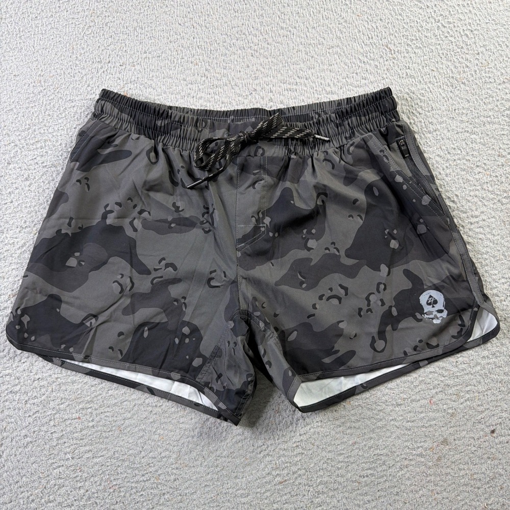 Zero Foxtrot Grey Camo Unlined Athletic Shorts Mens XL Zipper Pockets NWOT